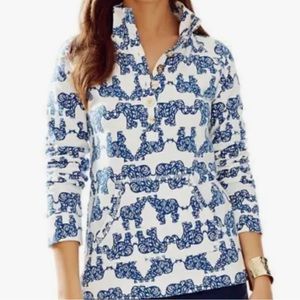 Lilly Pulitzer Resort White Pack Your Trunk Pullover with Pockets Size M
